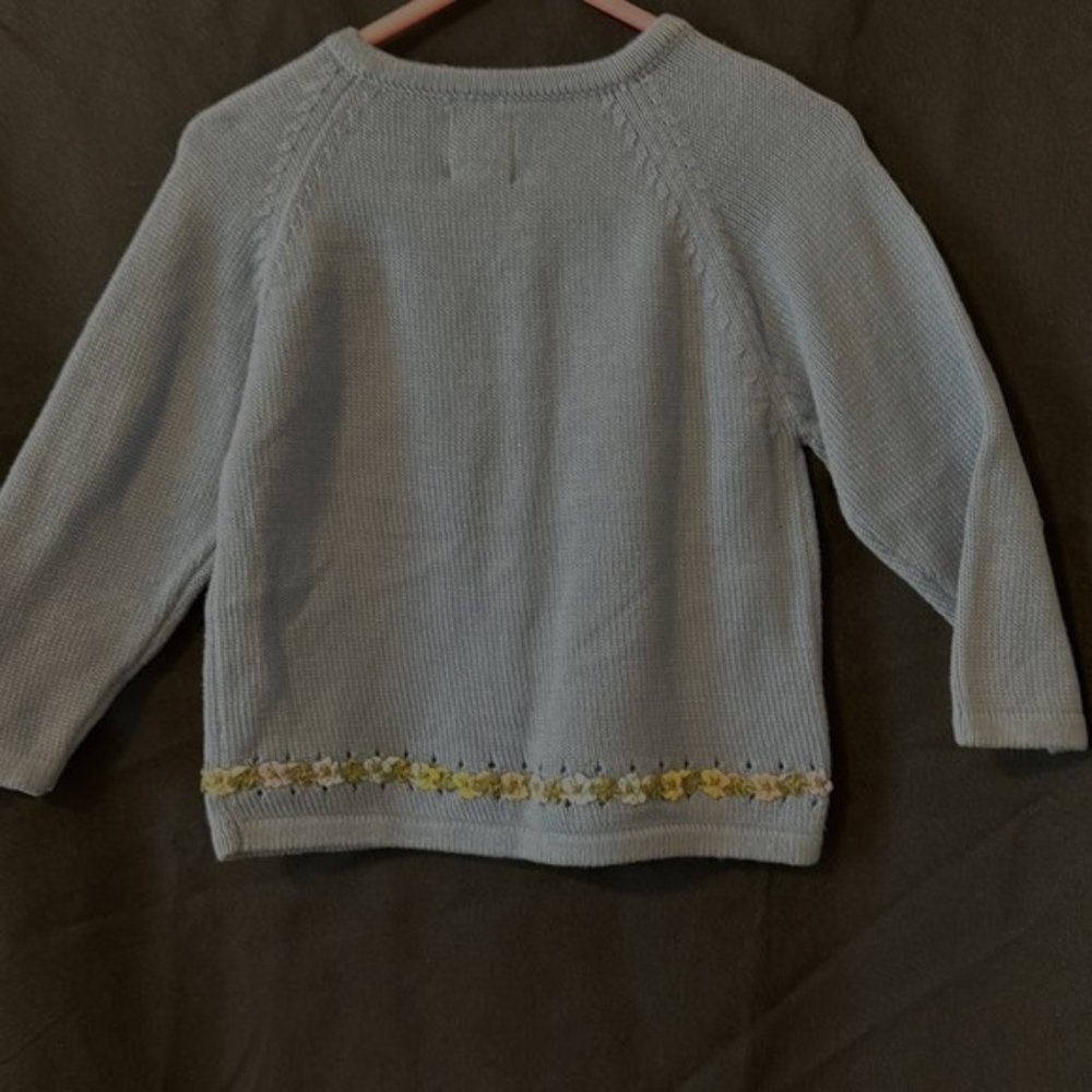 NWT Baby Gap Sweater w flowers 4xl - Picture 6 of 11